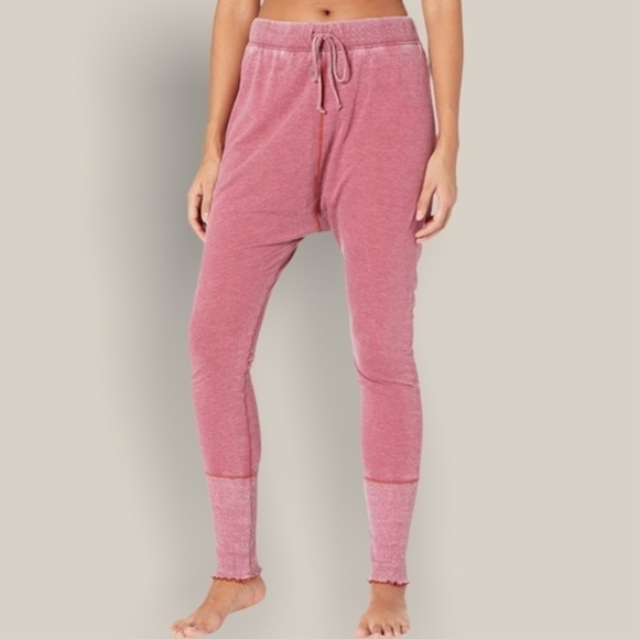 FREE PEOPLE NWT Cozy All Day Rose-Colored SOFT Harem Jogger Pants/Small - Picture 7 of 16